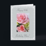 Mum's 80th Birthday Card<br><div class="desc">Picture of pink and blue flowers on light grey background with white trim. "Happy 80th Birthday mum!";  "Have a beautiful day! We love you mum!" Personalise your message!   Photography by Maria Santos (Lusinhas do Sul)</div>