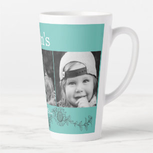 Mum's Angels 3 Photo Sunflower Latte Mug