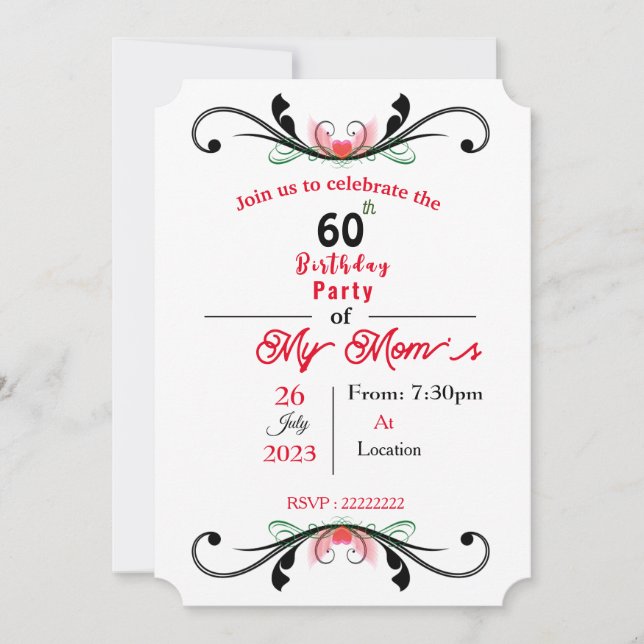 Mum's birthday invitation (Front)