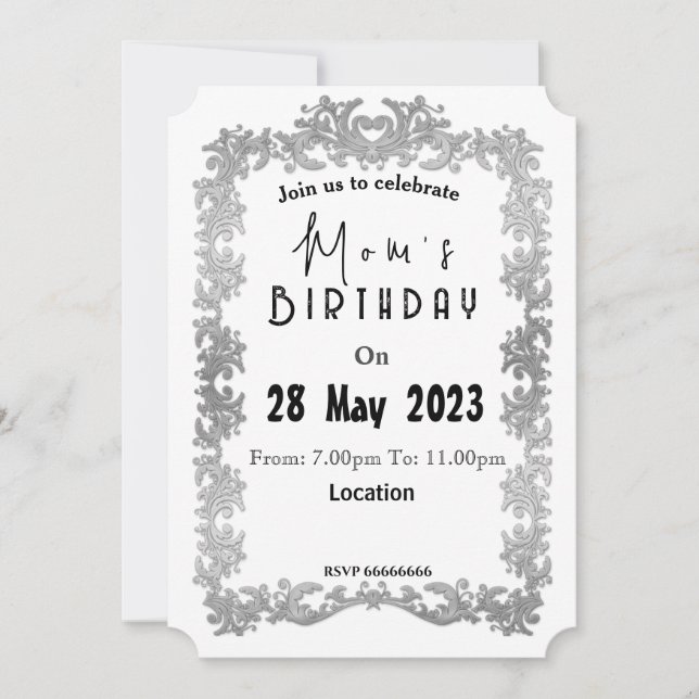 Mum's birthday Invitation (Front)