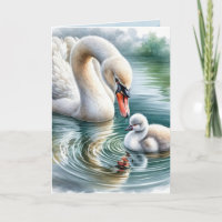 Mum's Birthday Swan With Cygnet