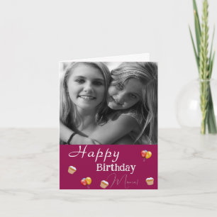 Mum's birthday White Flower Card