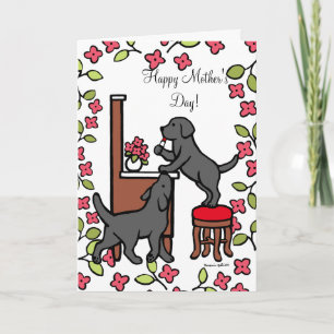 Mum's Black Lab Puppy Duo Card