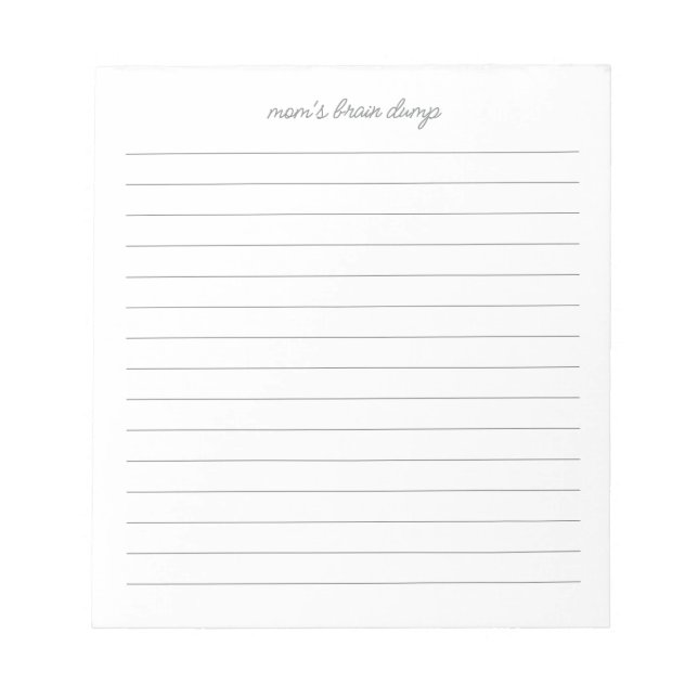 Mum's Brain Dump List Notepad (Front)