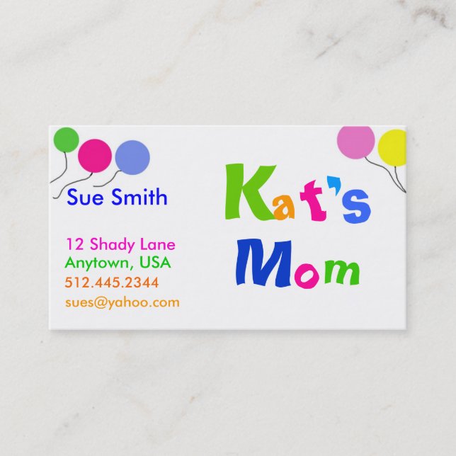 Mum's Business card (Front)