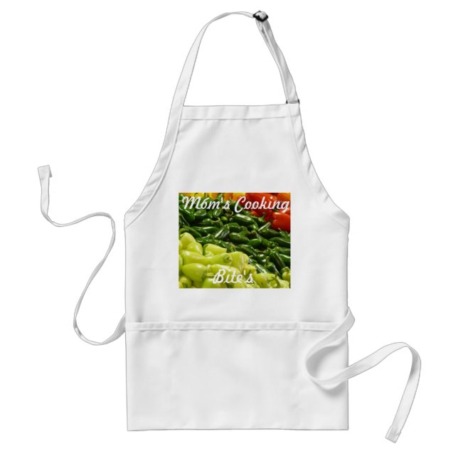 Mum's Cooking Bites Apron, White Standard Apron (Front)