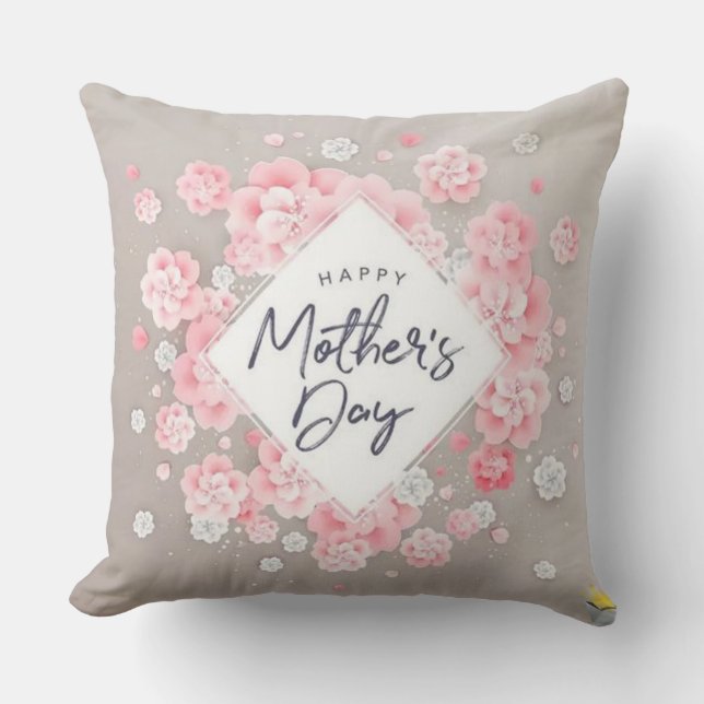 Mum's Cosy Corner: Floral Happy Mother's Day Pillo Cushion (Front)