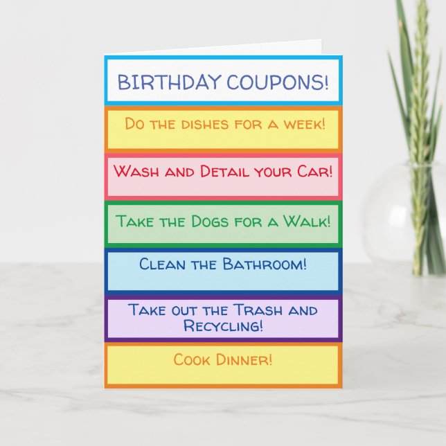 Mum's Coupon Birthday Card (Front)