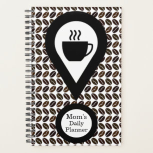 Mum's Daily Planner Coffee Bean Mug Black & White