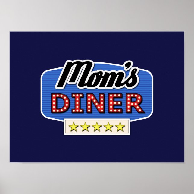 Mum's Diner - Fun Mum Life Kitchen Wall Art Poster (Front)