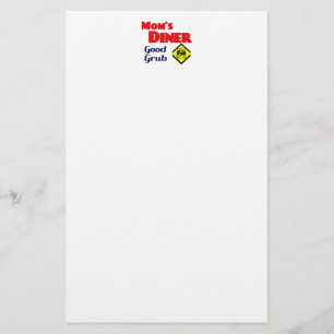 Mum's Diner Good Grub Funny Retro Saying Stationery