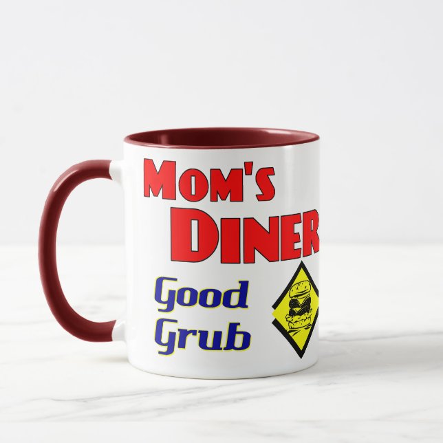 Mum's Diner Good Grub Retro Restaurant Mug (Left)