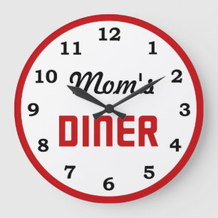 Mum's Diner Large Clock