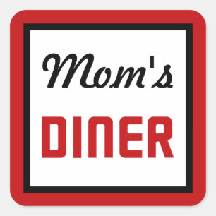 Mum's Diner Square Sticker