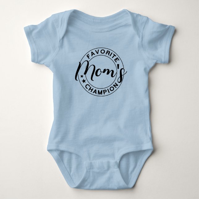 Mum's Favourite Champion Blue Baby Bodysuit (Front)