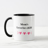 "Mum's favourite child" funny quote with hearts
