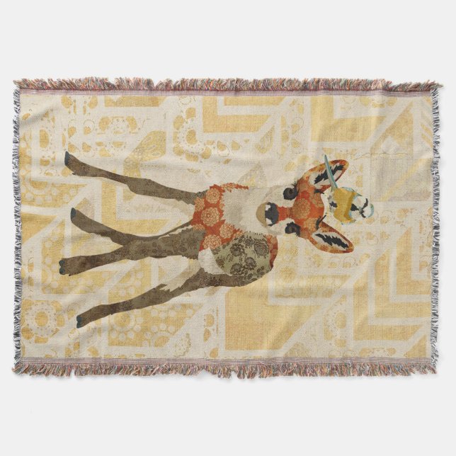 Mums Fawn & Little Bird Throw Blanket (Front)
