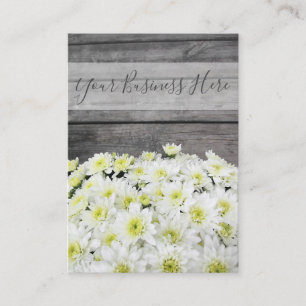 Mums Floral Plant Wooden Boards Pretty Business Card