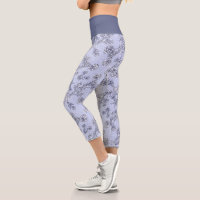 Mums Flower Overlay Lace Capri Leggings