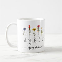 Mum's Garden Personalised Name Script Wildflowers