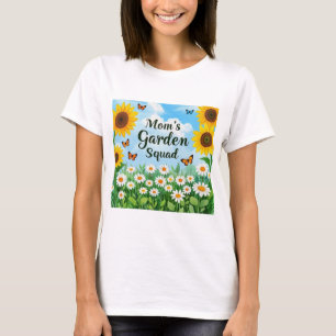 Mum's Garden Squad Sunflowers Daisies Butterflies T-Shirt