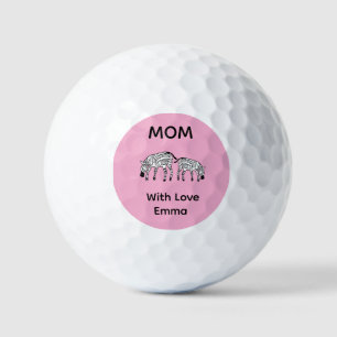 Mum's Happy and Cute Kenya Zebras Golf Balls