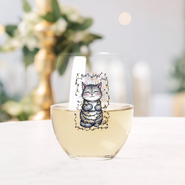Mum's Jingle Juice  Stemless Wine Glass (Insitu (Wedding))