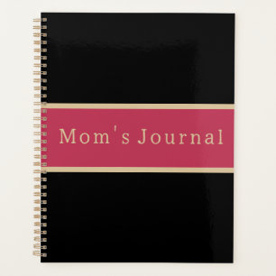Mum's Journal Magenta Black Gold Typography Planner