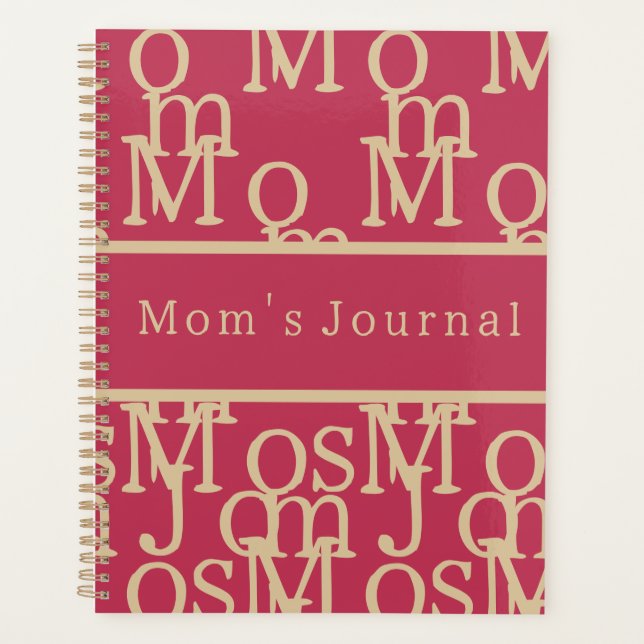Mum's Journal Magenta Gold Typography Planner (Front)