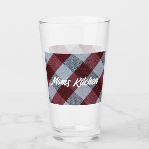 Mum's Kitchen Drinking Glasses Red Plaid