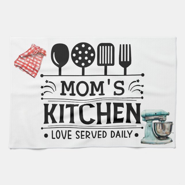 Mum's Kitchen Love Served Daily Kitchen Towel (Horizontal)