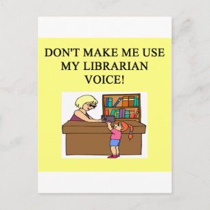 mum's librarian voice postcard