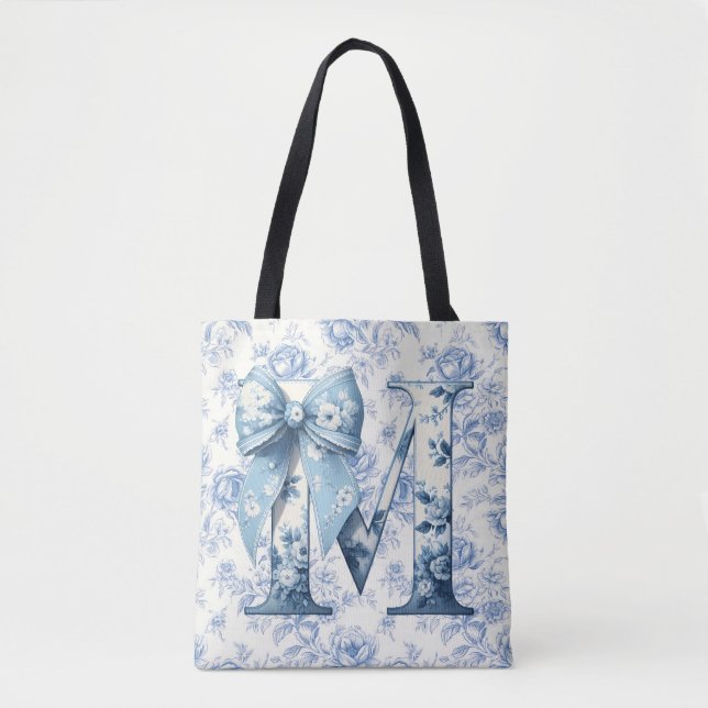 Mum's Light Blue Chinoiseries Large Shoulder Tote Bag (Front)