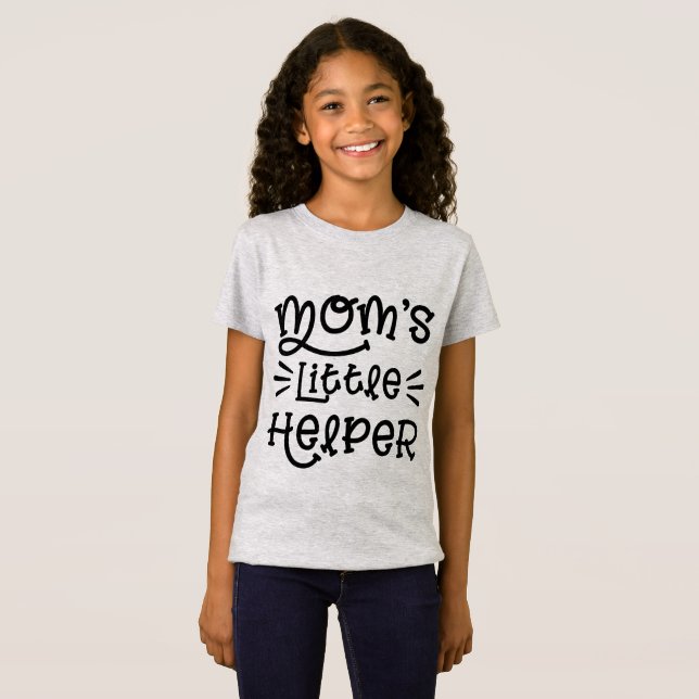 Mum's Little Helper Cute Hand Lettered Script T-Shirt (Front Full)