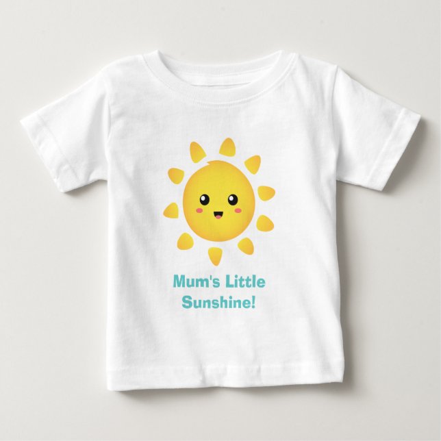 Mum's Little Sunshine of Happiness Baby T-Shirt (Front)