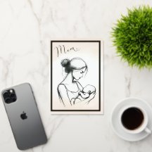 Mum's Love Sketch with Child - Mother's Day Card