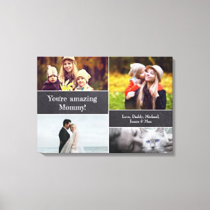 "Mum's Memory Canvas: Personalised Photo Collage W Canvas Print