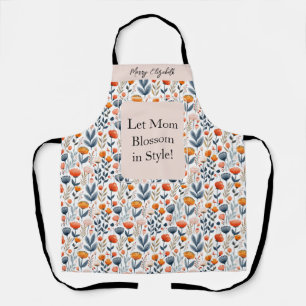 Mum's Mother's Day Skandinavian Floral Name Apron