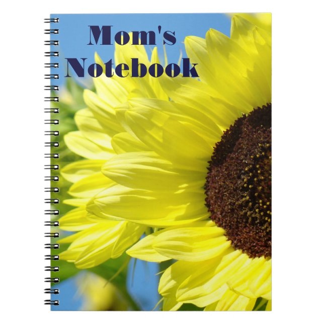 Mum's Notebook Bright Yellow Sunny Sunflowers (Front)