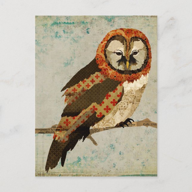 Mums Owl Blue Postcard (Front)