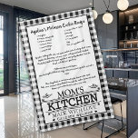 Mum's  Recipe Black White Farmhouse Buffalo Plaid Tea Towel<br><div class="desc">Mum's Kitchen Quote with name, black, and white, buffalo plaid, chequered, template kitchen, DIY recipe towel. Add your Mother's, grandmother's, or mum's recipe. Create the perfect keepsake, a memorable gift for Nana or the other for family reunions, family traditions, birthdays, or chef baker gift ideas. Message us for your design...</div>