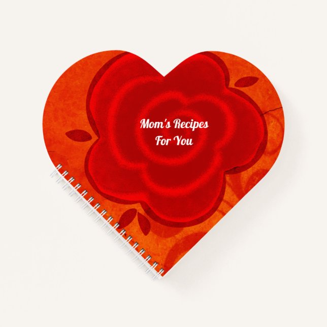 Mum's Recipes Heart Spiral Notebook (Front)