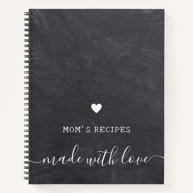  Mum's Recipes Made With Love Rustic Chalkboard  Notebook (Front)