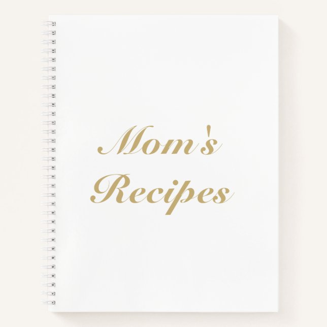 Mum's Recipes, Mother's day Birthday gift custom Notebook (Front)