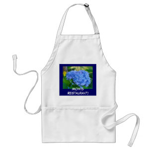 Mum's Restaurant! apron gifts Blue Hydrangeas