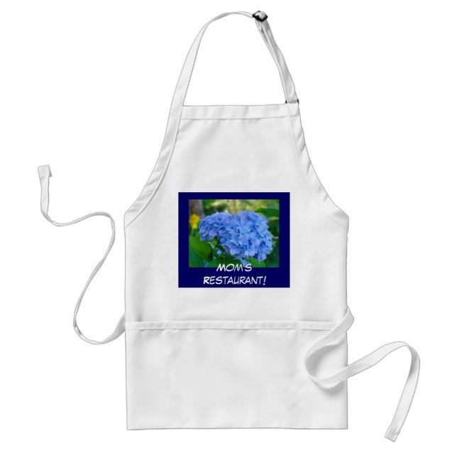 Mum's Restaurant! apron gifts Blue Hydrangeas (Front)