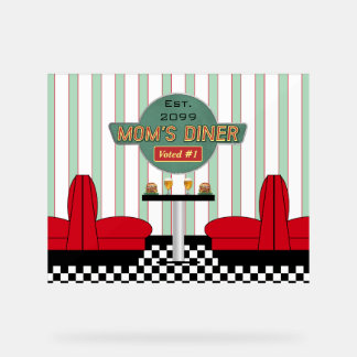 Mum's Retro Diner with Burgers & Beer Acrylic Sign