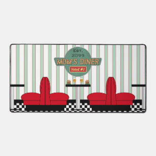 Mum's Retro Diner with Burgers & Beer Desk Mat