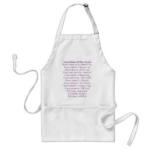 Mum's Rules Of The House Standard Apron