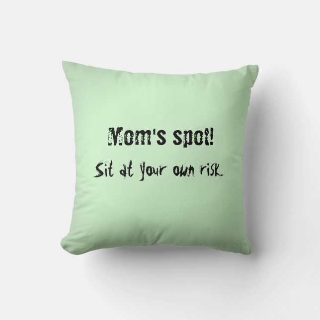Mum's spot place holder light green throw pillow (Front)